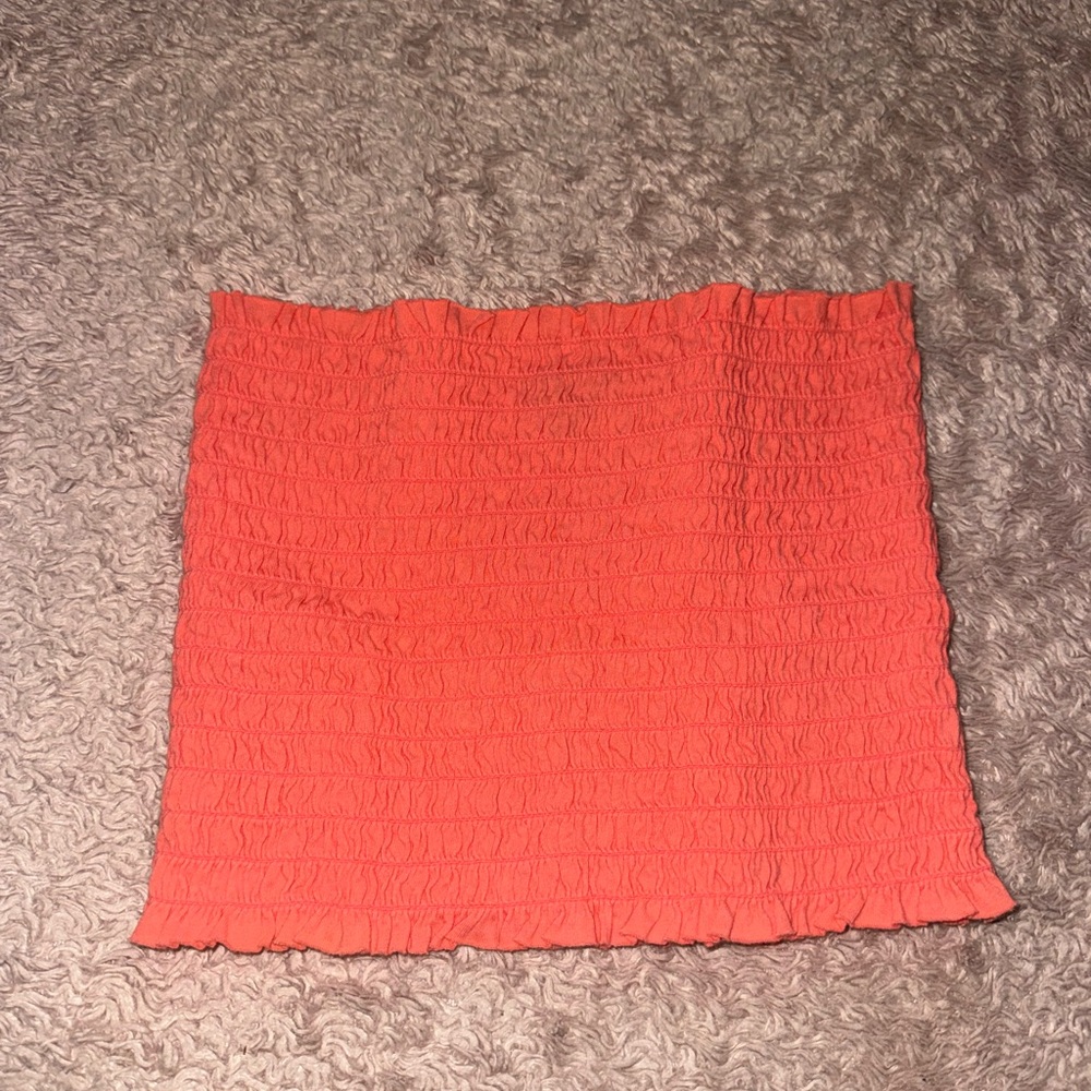Coral Smocked Mini tube top